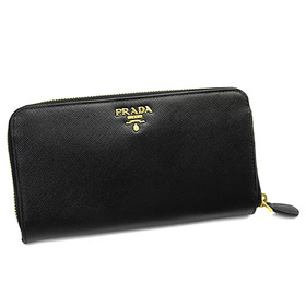 PRADA プラダ 財布 コピー 1M1348 SAF/METAL サフィアーノメタル ラウンドファスナー長財布 NERO ブラック